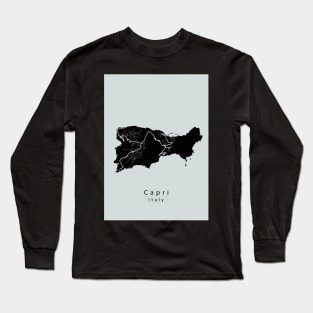 Capri Italy City Map dark Long Sleeve T-Shirt